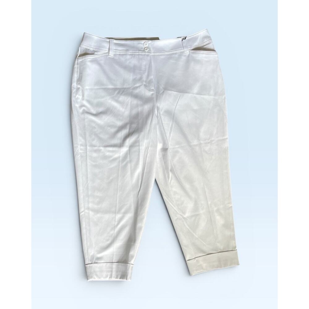 3 Pcs.Summer Capsule Outfits White Capri Pants, Blue Red Tunic Tops Plus 16W 1X - Picture 5 of 15